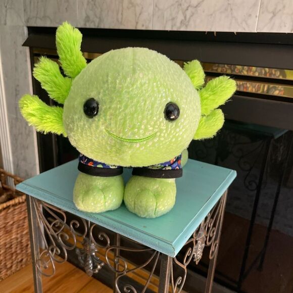 Build a Bear Lime Green Glow in The Dark AXOLOTL 19 inch Plush with Outfit! - Picture 1 of 16
